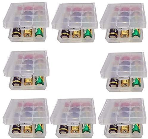 GTIWUNG 8 Stück 18650 Batteriebox aus Kunststoff, Transportbox für Akkus/Batterien, Aufbewahrungsbox für Batterien und Akkus - Akkubox für 18650 14500 und AA