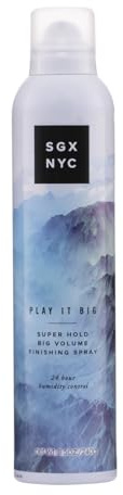 SGX NYC Play it Big Volumizing Finishing Hair Spray - Long Lasting Hair Spray with Anti Frizz Finish - Paraben Free with Coconut Oil - 8.5 oz