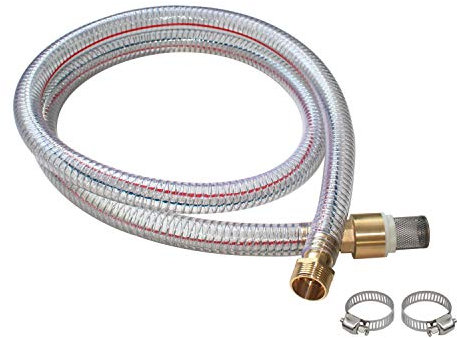 Manguera aspiracion bomba agua jardin espiral tubo reforzado gasolina pvc flexible tuberia gasoil gasoleo (Diámetro Interno manguera 32mm, 5m)