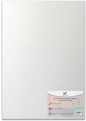 20,3 x 25,4 cm Leinwand, gespannt, blanko, grundiert, Künstlertafeln, 100% Baumwolle für Ölfarbe, Acrylmalerei, gemischte Medien, weiße Leinwände (20,3 x 25,4 cm) – 1 Tafel