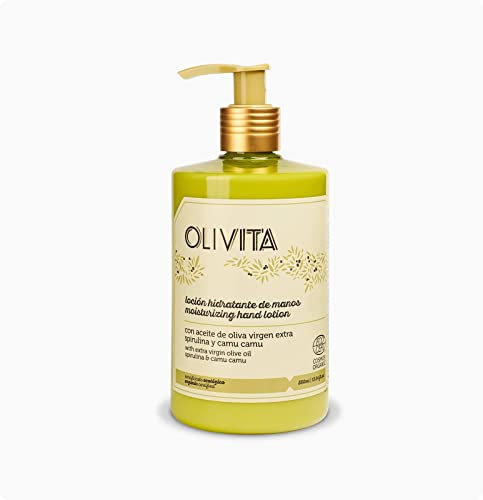 Olivita Hand Lotion, Feuchtigkeitsspendende Handlotion mit Aloe Vera, Nativem Olivenöl extra & Camu Camu, Vegan, Bio Kosmetik, Naturkosmetik – 380ml