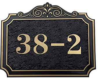 Hausnummer Personalisiert Hausschild Retro Hausnummernschild mit Nummer Straßenname Türnummer Schild Groß Haustürschild Individuell Türschilder Aufkleber Türschild Haustür Garten Büro Firma Hotel