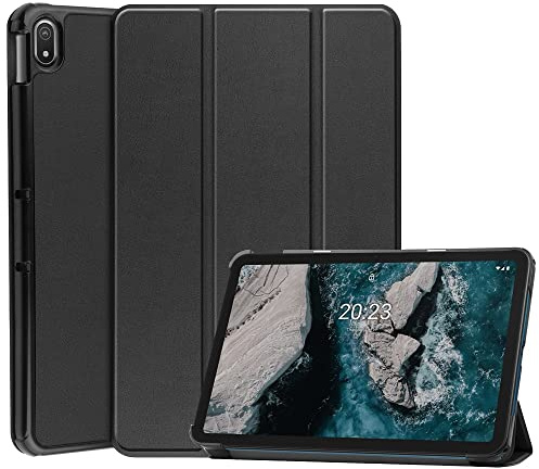 SDTEK Tablet Case Compatible with Nokia T20, Smart Cover Stand Folding Slim Lightweight (Black)