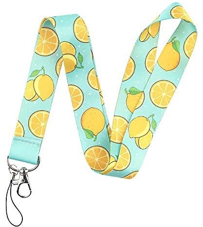 hansum Umhängeband, Obst-Umhängeband mit Sicherheitsschnalle, für Ausweishalter, Schlüssel, Studentenkarte, Handys(Lemon)