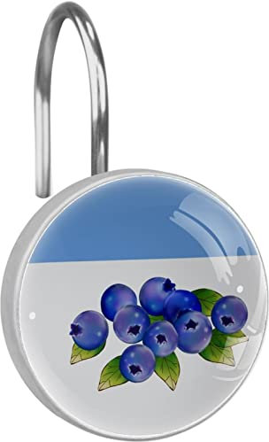 Blueberry Lot de 12 crochets pour rideau de douche double
