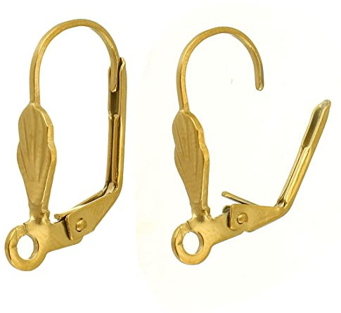 8 stk Edelstahl 304 Ohrhaken Ohrstecker Gold Ohrringe Klapp Brisuren Ohrhänger Ohr-Verschluss Klappbügel 18mm