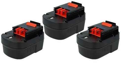 EXTENSILO 3x Battery compatible with Black & Decker Firestorm FS1202D, FS12PS, FS1200D, FS1200D-2, FS1202BN Power Tools (3300 mAh, NiMH, 12 V)