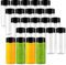 SEUNMUK 24 Pack 10oz/300ml Clear Plastic Juice Bottles with Black Lids, Empty Juice Bottles Plastic Smoothie Bottles for Kitchen, Office and Gym