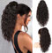 PORSMEER Pferdeschwanz Haarteil Ponytail Extensions Natürliches Schwarz mit klammer 45cm Lange Gewellte Lockige Haarverlängerung Zopf Clip in Klaue Natürlich Kunsthaar Haarteil für Frauen,18zoll