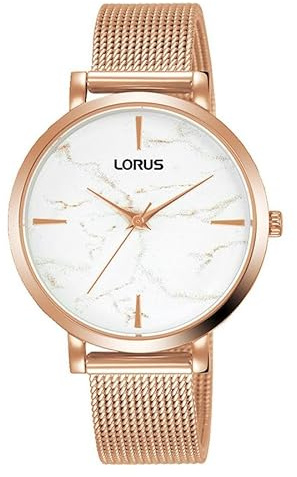 Lorus weißes Zifferblatt Edelstahl Armbanduhr für Frauen RG238SX9, Gold