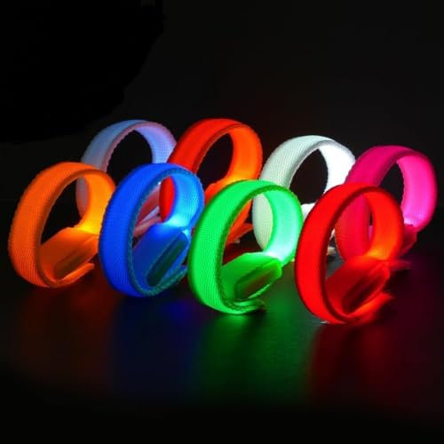 AUAUY 8 Stück LED Leuchtarmbänder Blinkende Armbänder in der Dunkelheit, Armreif für Kinder Erwachsene, Beleuchtendes Spielzeug für Geburtstagsparty Geschenke, Hochzeit, Raves, Konzert, Camping