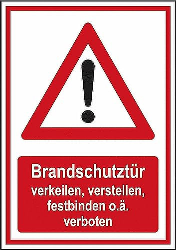 WildeBabsKLBT 11cm 2Stück Hochwertige Schild Aufkleber-Folie Sticker Decal Brandschutz Nicht verkeilen feststellen festbinden verschließ Fluchtweg 650