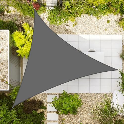 AXT SHADE Sun Shade Sail Waterproof Triangle 3.5x3.5x3.5m UV Block Canopy Awning for Patio Outdoor Garden Backyard -Anthracite