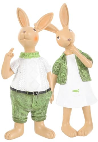 MAGICLULU 1 Paar Kaninchen-Verzierung Harzhandwerksdekore für den Hof Osterhasen-Dekor Ornament Wohnkultur Outdoor-Dekor Kaninchenstatue Haushalt Skulptur Korb schmücken Kunsthandwerk