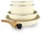 Menastyl 6020587 - Batería de cocina (5 piezas, aluminio reciclado, 2 sartenes de 22/26 cm + 2 ollas de 16/18 cm + 1 mango extraíble, todos los fuegos, incluida la inducción)