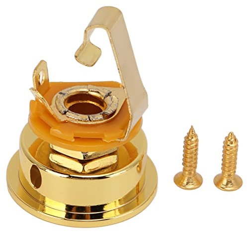 Guitar Stereo Output Socket, Thickened Round Cup Shaped Metal Output Jack for TL Electric Guitar, Electric Bass Ukulele Guitar Accessories (Gold)
