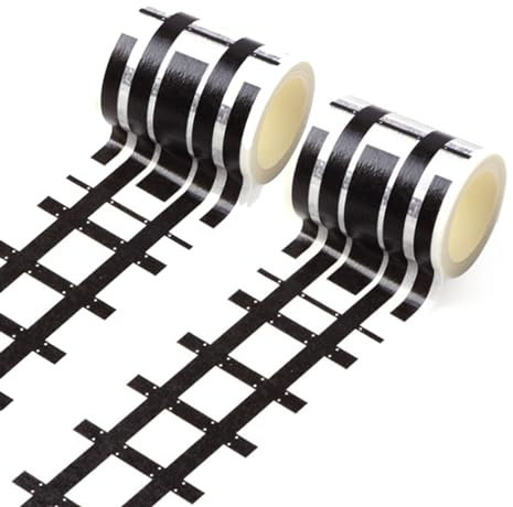 TopHomer 2Stk Eisenbahn, Abnehmbares Eisenbahnschienenband, Eisenbahnstraßen-Klebeband für DIY-Verkehrsstraßen im Klassenzimmer