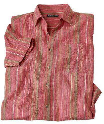 ATLAS FOR MEN - Gestreiftes Krepp-Hemd - L