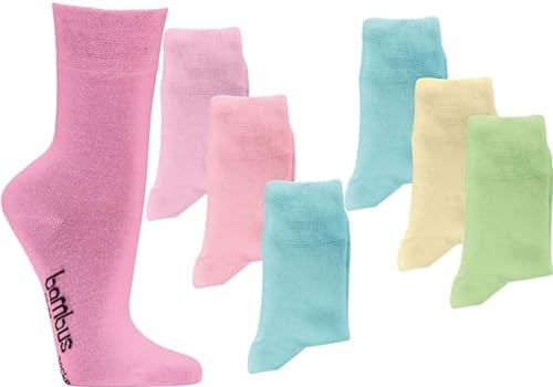 TippTexx 24 6 Paar unisex Bambus Socken, Geruchs-Killer mit Anti-Loch-Garantie (DE/NL/SE/PL, Numerisch, 39, 42, Regular, Regular, Pastell)