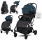 Lorelli Kinderwagen Minori, Sport Buggy klein zusammenklappbar, Autofold Einhand-Klappsystem, Nur 9,3kg, kompakter Sportsitz bis 22kg, Baby Reisebuggy mit Flaschenhalter, PU-Leder Handgriff, Grün