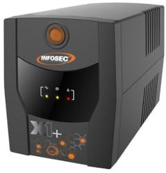 Sistema SAI Infosec. 700 VA con 1 LED de Encendido/Apagado y conexión USB Tipo B. 2 enchufes FR/SCHUKO. sin Cable USB