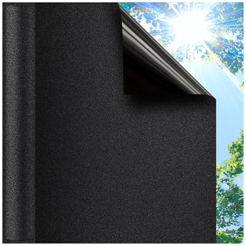 Lifetree 5 pellicole per la protezione della privacy, statiche, per finestra, da 44,5 x 300 cm, in PVC, nero