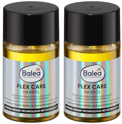 Balea Plex Care Haaröl, 2 x50 ml, Intense-Repair-Technologie mit Hitzeschutz Versiegelt, schützt und regeneriert, für Geschädigtes und Strapaziertes Haar