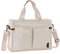 VASCHY Canvas Umhängetasche Damen, Handtasche Tote Bag Crossbody Casual Wiederaufnahme Totes für Dame mit Reißverschluss Taschen Geldbörse Arbeit Reise Beige