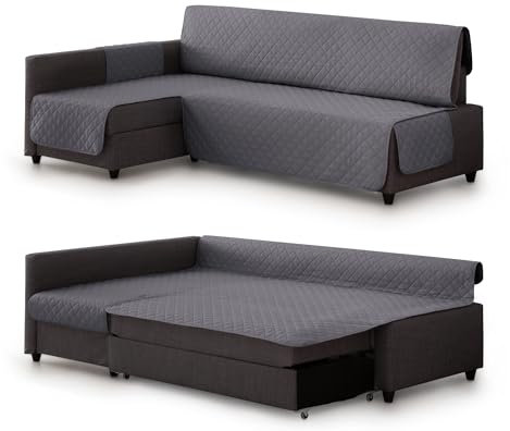 Milica Gepolsterter Bezug kompatibel mit IKEA Friheten Ecksofa | Waschbarer Schutz in elegantem Design | Für Linke oder rechte Chaiselongue geeignet | Für Haustiere und Kinder geeignet | Farbe Grau