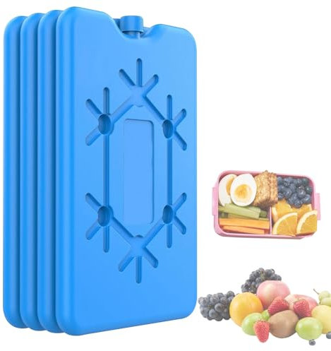 Cisolen 4 Piezas Acumulador de Frío Nevera Portatil Placas de Hielo 200ml Bloques Congeladores Reutilizable Frio como el Hielo Mantiene Fríos Alimentos y Bebidas para Fiambreras Camping y Playa