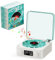 Vinyl Record Player Portable Bluetooth Record Players Waves Vinyl Player with Speakers,RGB Light,AUX Mode,Support TF Card