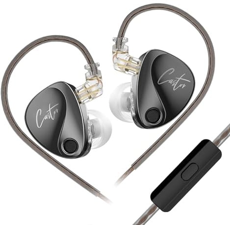 KZ Castor Auricolari In-Ear Monitor, Auricolari In-Ear HiFi con Bassi Migliorati, Dual-Dynamic Driver, Auricolari da Gaming, Cavo 2PIN-C Rimovibile