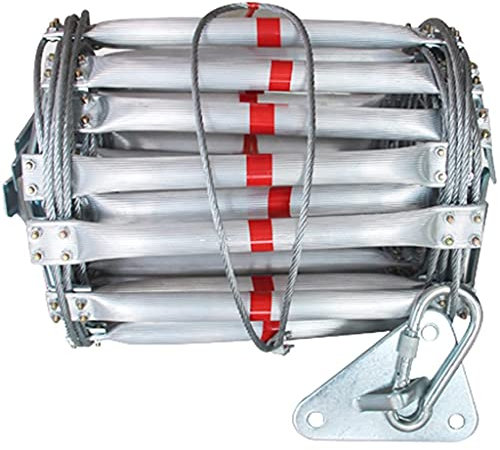 BLYXINVORA Scala di Corda, Scala di Sicurezza, Scala di Fuga di Emergenza, Scala di Corda antincendio in Alluminio per Incendio, Scala di Fuga Antiscivolo/Acciaio/3 Metri/9,8 Piedi