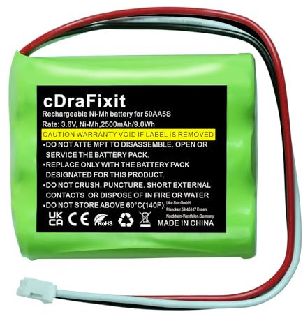 Toniebox Battery Music Box Speaker Battery: 3.6 V 2500 mAh NiMH Replacement Battery Original for Music Tonie Box Speaker