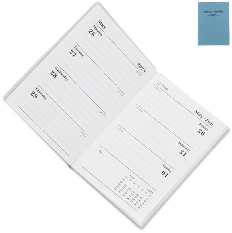 DIYEAH Mini-notizbuch 2025: Wochen- und Monatskalender Stabiler Pu-einband für Handtasche Büro Schulbedarf