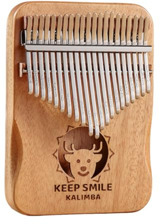 Kalimba Daumenklavier 21 Tasten/17 Tasten Finger Klavier Tragbares Musikinstrument für Anfänger, Musikgeschenke für Musikliebhaber (Hirsch, Groß)