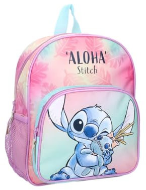 mybagstory - sac à dos pour fille Stitch – Rose - Enfant - Ecole - Maternelle - Garderie - Crèche - Cartable Fille - Taille 29 cm - Bretelles réglables - Idée Cadeau