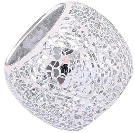 ABOOFAN Candle Holder Vase Tea Lights Candle Cups Holder Stand Tealight Clear Stand Glass Useful (Silver)