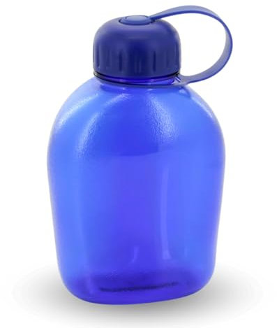 Urbisell Botella de Agua Tritán 800 ml, Cantimplora Militar para Senderismo, Camping y Deportes, Verde Oliva, Cierre Antipérdida, Libre de BPA, Resistente y Reutilizable (Azul)