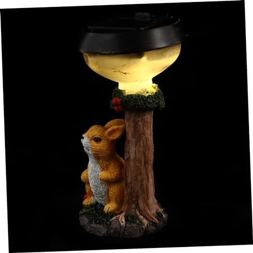 HOMSFOU Solar-hasenstatue Aus Kunstharz Für Außenbereich Tierfigur Zur Gartendekoration Hofszene-dekoration Und Langlebig