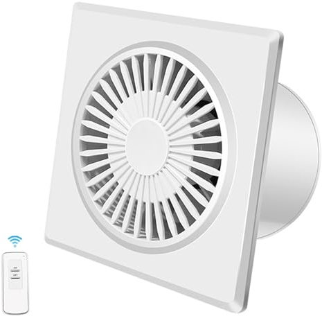 Vcyex Extracteur D'air - Avec Télécommande Et Clapet Anti-retour Extracteur D'air Silencieux Extracteur Salle De Bain Peut Être Monté Sur Verre/mur Convient Pour Salle De Bain Cuisine