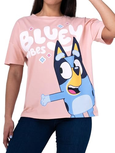 Bluey-Shirt Oberteile | Kurzarm T Shirt Damen Baumwolle | Tshirt Damen Kurzarm Für Sie Geschenk