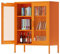 Metall-Speicherschrank mit Maschendrahttüren, Sideboard-Schrank mit 2 Türen und 2 verstellbaren Regalen, Mehrzweck-Schrank aus Stahl, 40B x 80T x 101,5H cm, Orange