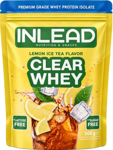 INLEAD - Clear Whey Isolate | Unglaublich Leckere & Erfrischende Protein Limonade | Hochwertiges Molkenprotein-Isolat | Klarer Protein-Shake für den Muskelaufbau - 500g (Lemon Ice Tea)