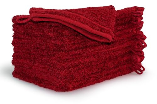 Möve Waschhandschuhset New Classic 10-TLG Handtücher - 10x 20x15 cm, 100% Baumwolle, Ruby