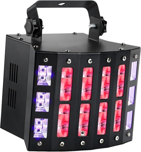 N-Gear DB42 100 W Proiettore Luci DJ 3 in 1 RGB UV Strobo con DMX512 | 256 LED RGB e 128 LED bianchi, apertura 135 gradi - 7 canali DMX, modalità automatica, musicale, master/slave e dimmer