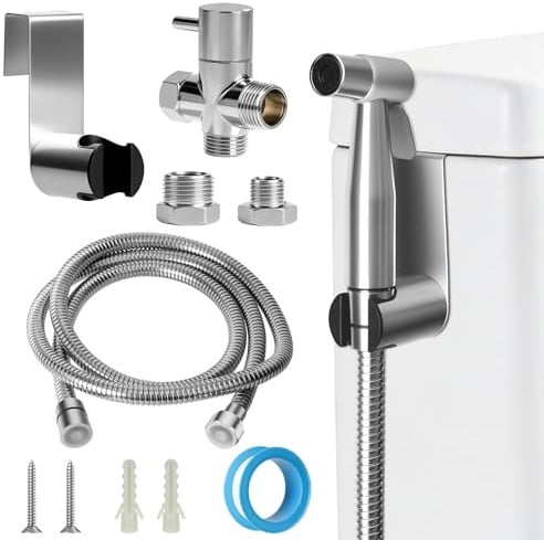 Monemey Doccia Bidet Portatile, Doccetta Per Lavandino In Acciaio Inossidabile, Spruzzatore Bidet Con 1,5M Tubo E Supporto Doccetta Per WC, Accessori Doccia Per L'Igiene Personale Animali