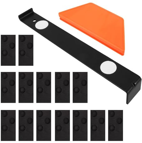 Lurrose Wood Flooring Installation Tool Set with Pull Bar, Medium Tapping Block and 20 Black Spacers – Laminate Floor Fitting Kit for Home Use