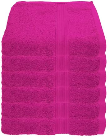 Julie Julsen 6er Pack Handtuch 23 Farben erhältlich weich und saugstark 500gsm Öko Tex 50 x 100 cm Fuchsia