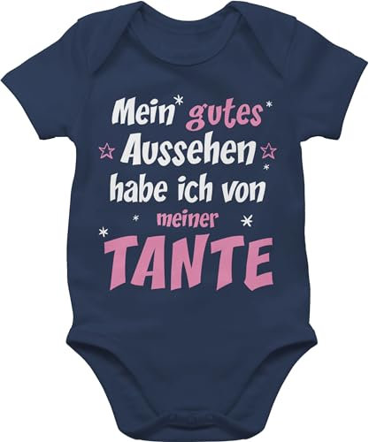 Baby Body Junge - Mein gutes Aussehen Tante Mädchen - 1/3 Monate - Navy Blau - strampler patenkind babykleidung tantes aunt teyze bodys baby-kleidung tante+baby-kleidung auntie meine babybody